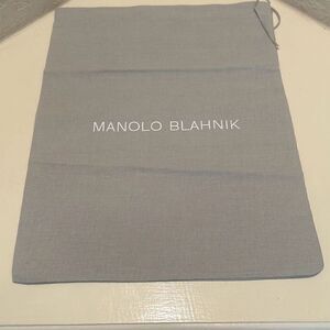 Monolo Blahnik Drawstring Top Dust Cover Gray Luxury Logo Travel Storage Bag